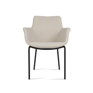 Soho Concept Bottega Arm Office Chair - Stylish Comfort With Adjustable Height, Premium Fabrics & 10-year Warranty Black,White  Soho-concept-dining-chair-01128