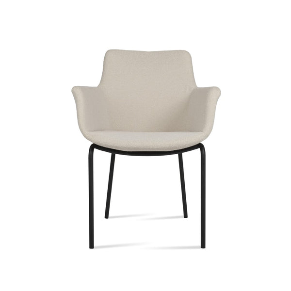 Soho Concept Bottega Arm Office Chair - Stylish Comfort With Adjustable Height, Premium Fabrics & 10-year Warranty Black,White  Soho-concept-dining-chair-01128