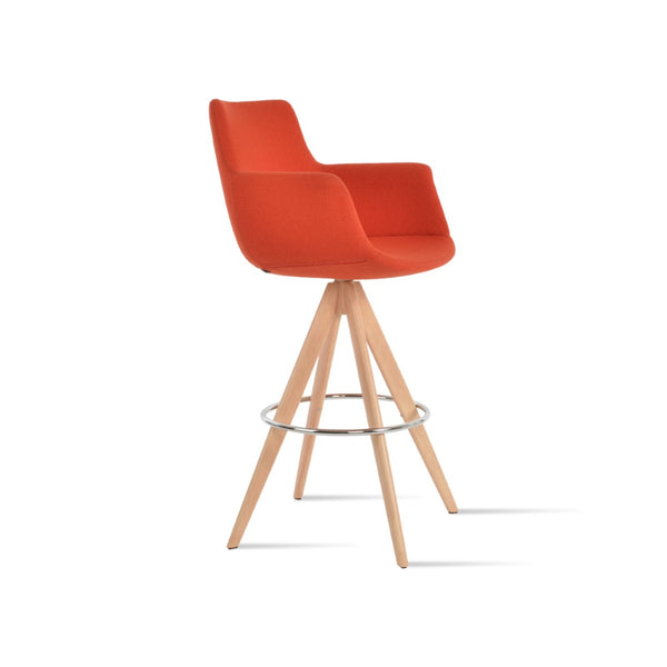 Soho Concept Bottega Arm Barstools & Counterstools - Ergonomic Design In Camira Boucle & Leather, 10-year Warranty Natural,Orange  Soho-concept-dining-chair-10644