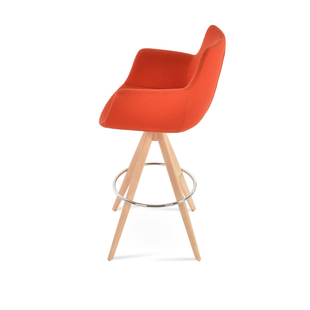 Soho Concept Bottega Arm Barstools & Counterstools - Ergonomic Design In Camira Boucle & Leather, 10-year Warranty Caramel  Soho-concept-dining-chair-10613