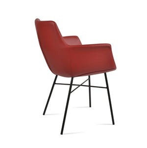 Soho Concept Bottega Arm (Large) Office Chair – Stylish Leatherette Design With Steel Base & 2-year Warranty Black,Red  Soho-concept-dining-chair-01115