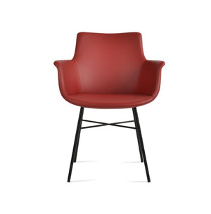 Soho Concept Bottega Arm (Large) Office Chair – Stylish Leatherette Design With Steel Base & 2-year Warranty Black,Red  Soho-concept-dining-chair-01115