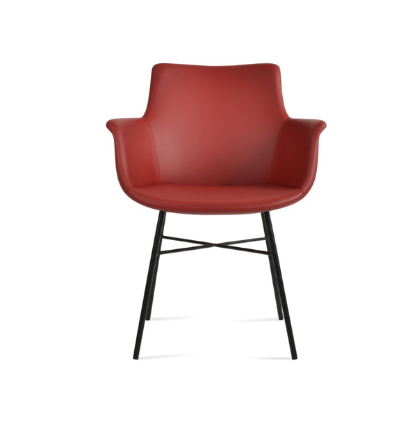 Soho Concept Bottega Arm (Large) Office Chair – Stylish Leatherette Design With Steel Base & 2-year Warranty Black,Red  Soho-concept-dining-chair-01115