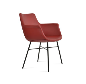 Soho Concept Bottega Arm (Large) Office Chair – Stylish Leatherette Design With Steel Base & 2-year Warranty Black,Red  Soho-concept-dining-chair-01115