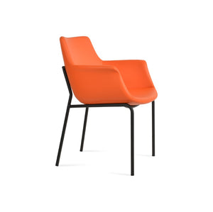 Soho Concept Bottega Arm (Large) Office Chair – Stylish Leatherette Design With Steel Base & 2-year Warranty Black,Orange  Soho-concept-dining-chair-01117