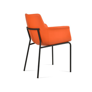 Soho Concept Bottega Arm (Large) Office Chair – Stylish Leatherette Design With Steel Base & 2-year Warranty Black,Orange  Soho-concept-dining-chair-01117