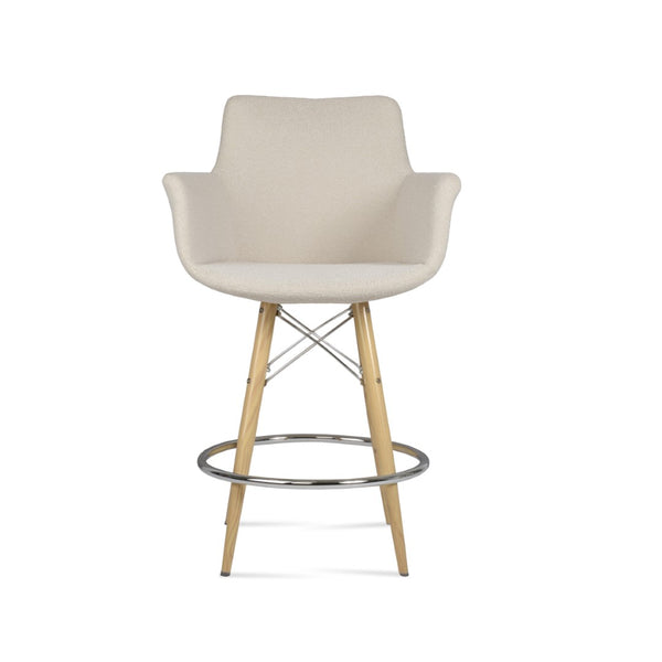 Soho Concept Bottega Ergonomic Arm Barstools & Counterstools - Premium Fabrics, Adjustable Heights, 10-year Warranty Natural,White  Soho-concept-dining-chair-10643
