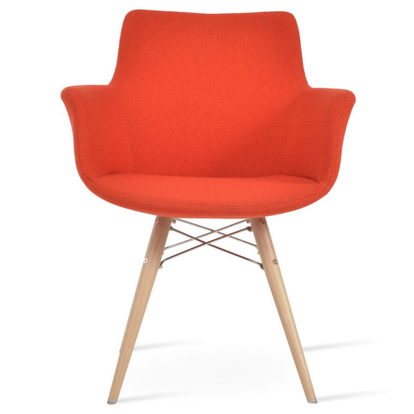 Soho Concept Bottega Arm Office Chair With Genuine Leather & Camira Yoredale Fabric - 10-year Guarantee, Stylish! Natural,Orange  Soho-concept-dining-chair-01119