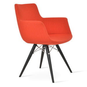 Soho Concept Bottega Arm Office Chair With Genuine Leather & Camira Yoredale Fabric - 10-year Guarantee, Stylish! Black,Orange  Soho-concept-dining-chair-01118