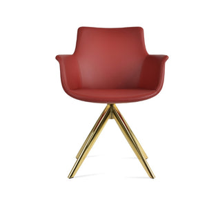 Soho Concept Bottega Arm Office Chair - Stylish Leatherette Dining Chair With Adjustable Heights & 2-year Guarantee Gold,Red  Soho-concept-dining-chair-01122