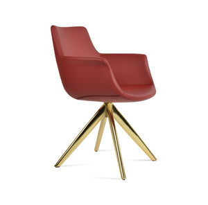 Soho Concept Bottega Arm Office Chair - Stylish Leatherette Dining Chair With Adjustable Heights & 2-year Guarantee Gold,Red  Soho-concept-dining-chair-01122
