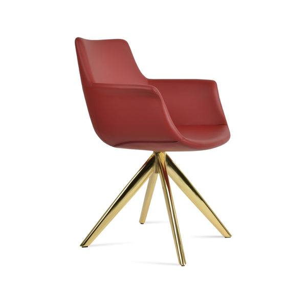 Soho Concept Bottega Arm Office Chair - Stylish Leatherette Dining Chair With Adjustable Heights & 2-year Guarantee Gold,Red  Soho-concept-dining-chair-01122