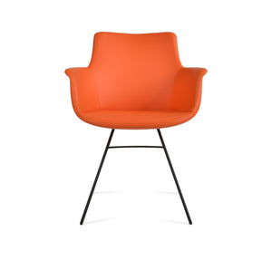 Soho Concept Bottega Arm Office Chair - Stylish Leatherette Dining Chair With Adjustable Heights & 2-year Guarantee Black,Orange  Soho-concept-dining-chair-01123