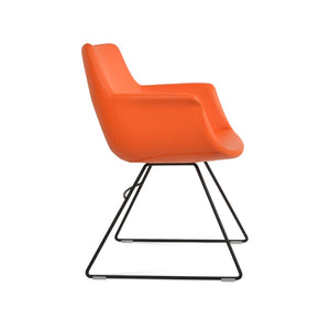 Soho Concept Bottega Arm Office Chair - Stylish Leatherette Dining Chair With Adjustable Heights & 2-year Guarantee Black,Orange  Soho-concept-dining-chair-01123