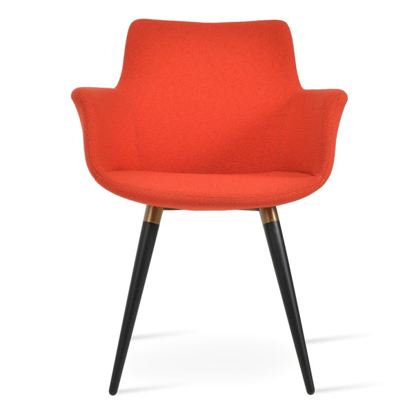 Soho Concept Bottega Arm Office Chair With Genuine Leather & Camira Yoredale Fabric - 10-year Guarantee, Stylish! Black,Brass,Orange  Soho-concept-dining-chair-01111