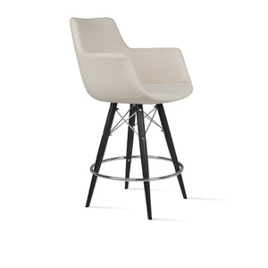 Soho Concept Bottega Ergonomic Arm Barstools & Counterstools - Premium Fabrics, Adjustable Heights, 10-year Warranty Black,White  Soho-concept-dining-chair-10642