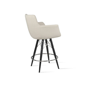 Soho Concept Bottega Ergonomic Arm Barstools & Counterstools - Premium Fabrics, Adjustable Heights, 10-year Warranty Black,White  Soho-concept-dining-chair-07478