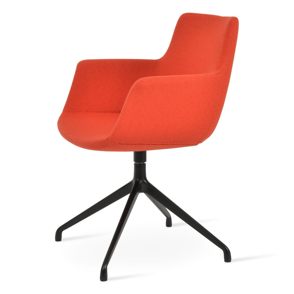 Soho Concept Bottega Arm Large Office Chair With Camira Yoredale Fabric & Genuine Leather - 10-year Guarantee Black  Soho-concept-dining-chair-01426