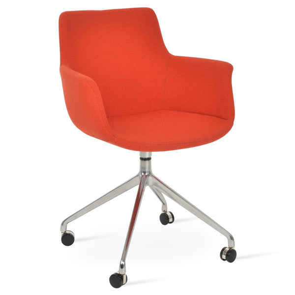Soho Concept Bottega Arm Large Office Chair With Camira Yoredale Fabric & Genuine Leather - 10-year Guarantee Orange  Soho-concept-dining-chair-01110