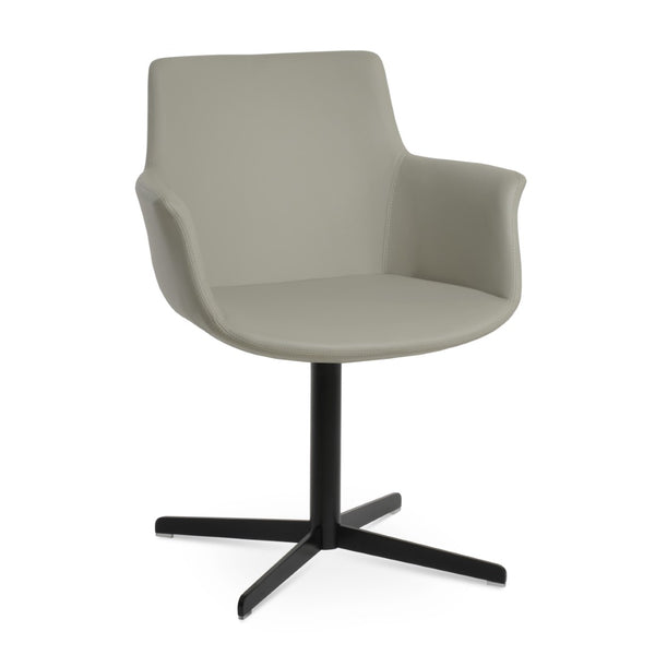 Soho Concept Bottega Arm (Large) Office Chair – Stylish Leatherette Design With Steel Base & 2-year Warranty Black,Light Grey  Soho-concept-dining-chair-01140