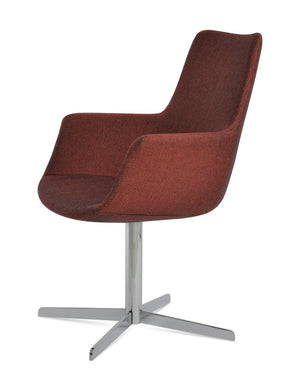 Soho Concept Bottega Arm (Large) Office Chair - Stylish Upholstered Dining Chair With 10-year Guarantee & Comfort Red,Chrome  Soho-concept-dining-chair-01137