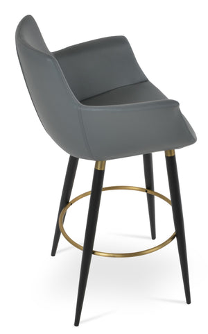Soho Concept Bottega Adjustable Arm Barstools & Counterstools - Stylish Leatherette, 2-year Guarantee, Made In Turkiye Black,Gold,Grey  Soho-concept-dining-chair-07480