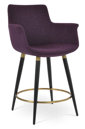 Soho Concept Bottega Ergonomic Arm Barstools & Counterstools - Adjustable Heights, Premium Wool Fabrics, 10-year Guarantee Black,Gold  Soho-concept-dining-chair-10647
