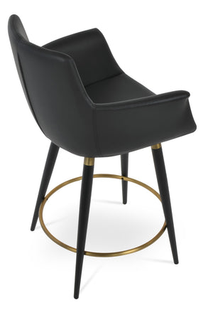 Soho Concept Bottega Adjustable Arm Barstools & Counterstools - Stylish Leatherette, 2-year Guarantee, Made In Turkiye Black,Gold  Soho-concept-dining-chair-10646