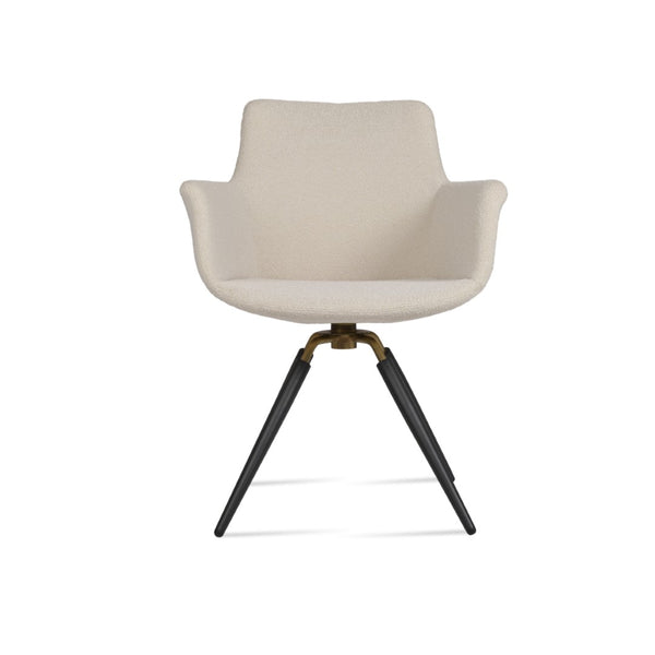Soho Concept Bottega Arm Office Chair - Stylish Comfort With Adjustable Height, Premium Fabrics & 10-year Warranty Black,Brass,White  Soho-concept-dining-chair-01178