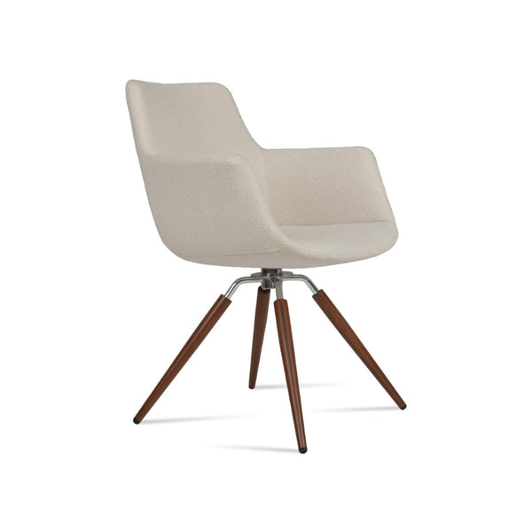 Soho Concept Bottega Arm Office Chair - Stylish Comfort With Adjustable Height, Premium Fabrics & 10-year Warranty Walnut,Chrome,White  Soho-concept-dining-chair-01179