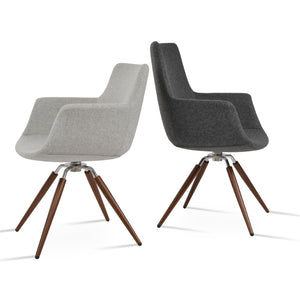 Soho Concept Bottega Arm Office Chair - Stylish Adjustable Dining Chair In Wool & Boucle Fabrics, 10-year Warranty Black,Brass,Dark Grey,Silver  Soho-concept-dining-chair-01172