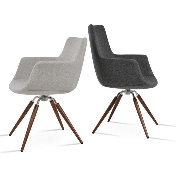 Soho Concept Bottega Arm Office Chair - Stylish Adjustable Dining Chair In Wool & Boucle Fabrics, 10-year Warranty Black,Brass,Dark Grey,Silver  Soho-concept-dining-chair-01172