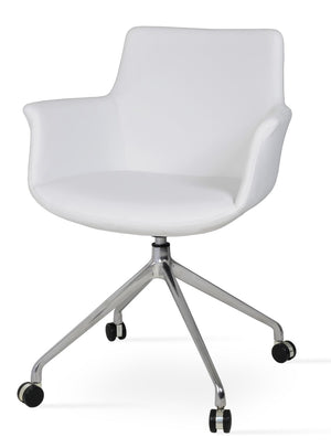 Soho Concept Bottega Arm Office Chair - Stylish Leatherette Dining Chair With Adjustable Heights & 2-year Guarantee White  Soho-concept-dining-chair-01206