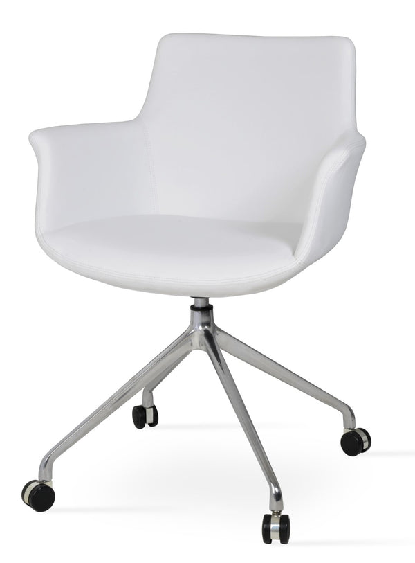 Soho Concept Bottega Arm Office Chair - Stylish Leatherette Dining Chair With Adjustable Heights & 2-year Guarantee White  Soho-concept-dining-chair-01206