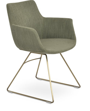 Soho Concept Bottega Arm (Large) Office Chair - Stylish Upholstered Dining Chair With 10-year Guarantee & Comfort Brass  Soho-concept-dining-chair-01198