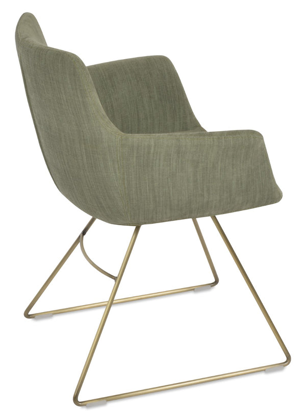 Soho Concept Bottega Arm (Large) Office Chair - Stylish Upholstered Dining Chair With 10-year Guarantee & Comfort Brass  Soho-concept-dining-chair-01198