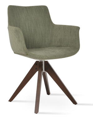 Soho Concept Bottega Arm Large Office Chair - Stylish Chrome Base, Versatile Heights, 10-year Fabric Guarantee! Walnut  Soho-concept-dining-chair-01201