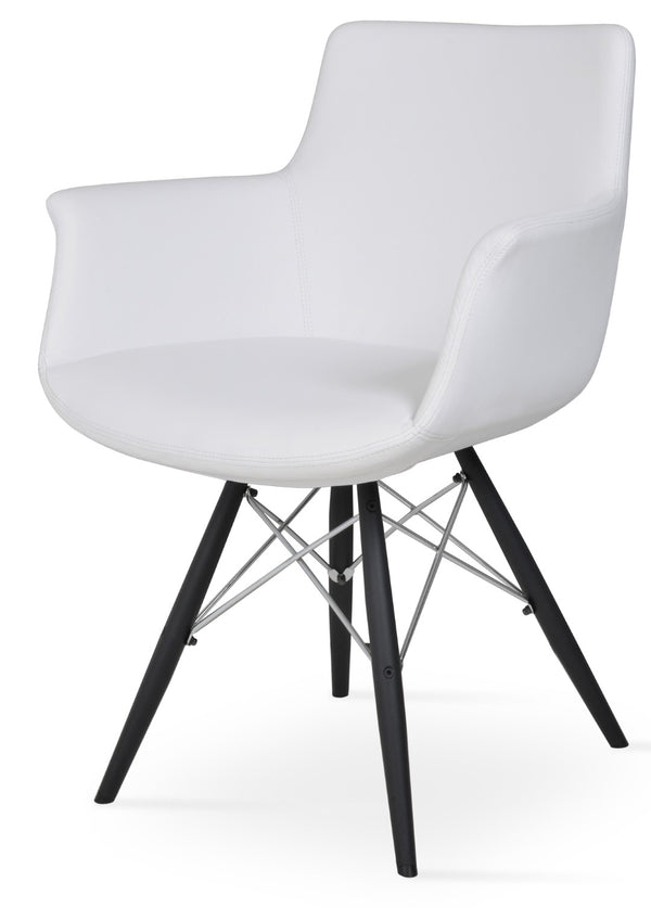 Soho Concept Bottega Arm Office Chair - Stylish Leatherette Dining Chair With Adjustable Heights & 2-year Guarantee Black,White  Soho-concept-dining-chair-01186