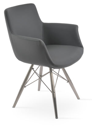 Soho Concept Bottega Arm Office Chair - Stylish Leatherette Dining Chair With Adjustable Heights & 2-year Guarantee Grey  Soho-concept-dining-chair-01187