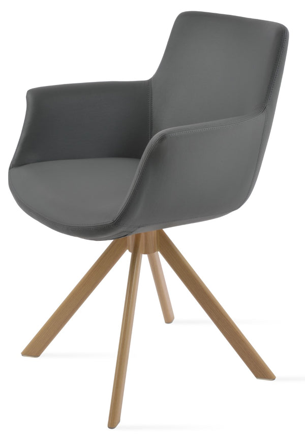 Soho Concept Bottega Arm Office Chair - Stylish Leatherette Dining Chair With Adjustable Heights & 2-year Guarantee Natural,Grey  Soho-concept-dining-chair-01192