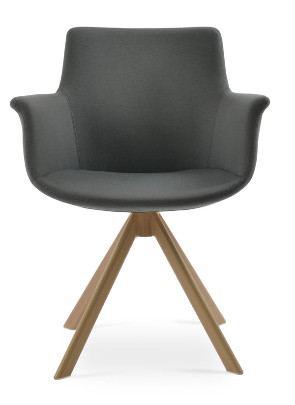Soho Concept Bottega Arm Office Chair - Stylish Comfort With Adjustable Height, Premium Fabrics & 10-year Warranty Grey  Soho-concept-dining-chair-01180