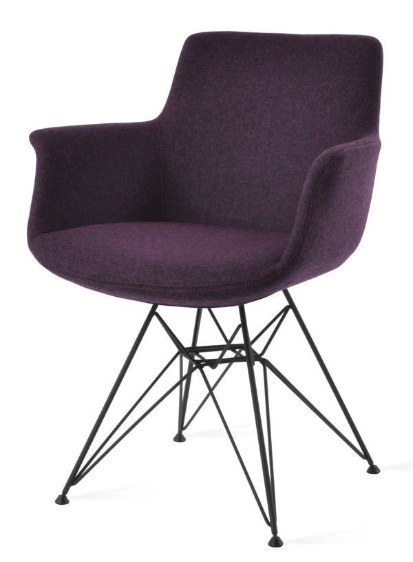 Soho Concept Bottega Arm Office Chair - Stylish Adjustable Dining Chair In Wool & Boucle Fabrics, 10-year Warranty   Soho-concept-dining-chair-01193
