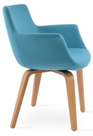Soho Concept Bottega Arm Office Chair - Stylish Adjustable Dining Chair In Wool & Boucle Fabrics, 10-year Warranty Turquoise  Soho-concept-dining-chair-01195