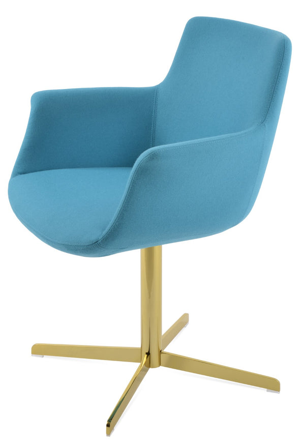 Soho Concept Bottega Arm Office Chair - Stylish Adjustable Dining Chair In Wool & Boucle Fabrics, 10-year Warranty Turquoise  Soho-concept-dining-chair-01195