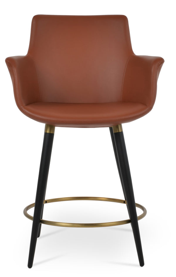 Soho Concept Bottega Adjustable Arm Barstools & Counterstools - Stylish Leatherette, 2-year Guarantee, Made In Turkiye Black,Gold  Soho-concept-dining-chair-10652
