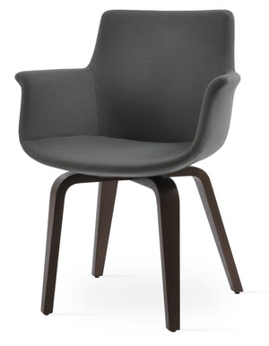 Soho Concept Bottega Arm Office Chair - Stylish Comfort With Adjustable Height, Premium Fabrics & 10-year Warranty Walnut,Grey  Soho-concept-dining-chair-01196