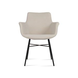 Soho Concept Bottega Arm Office Chair - Stylish Comfort With Adjustable Height, Premium Fabrics & 10-year Warranty Black,White  Soho-concept-dining-chair-01225