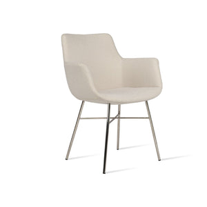 Soho Concept Bottega Arm Office Chair - Stylish Comfort With Adjustable Height, Premium Fabrics & 10-year Warranty White  Soho-concept-dining-chair-01226