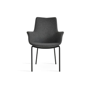 Soho Concept Bottega Arm Office Chair - Stylish Adjustable Dining Chair In Wool & Boucle Fabrics, 10-year Warranty Black,Dark Grey  Soho-concept-dining-chair-01227