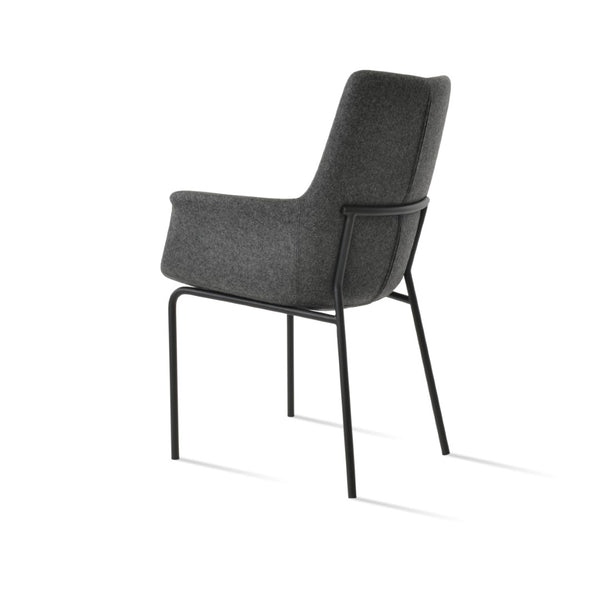 Soho Concept Bottega Arm Office Chair - Stylish Adjustable Dining Chair In Wool & Boucle Fabrics, 10-year Warranty Black,Dark Grey  Soho-concept-dining-chair-01227